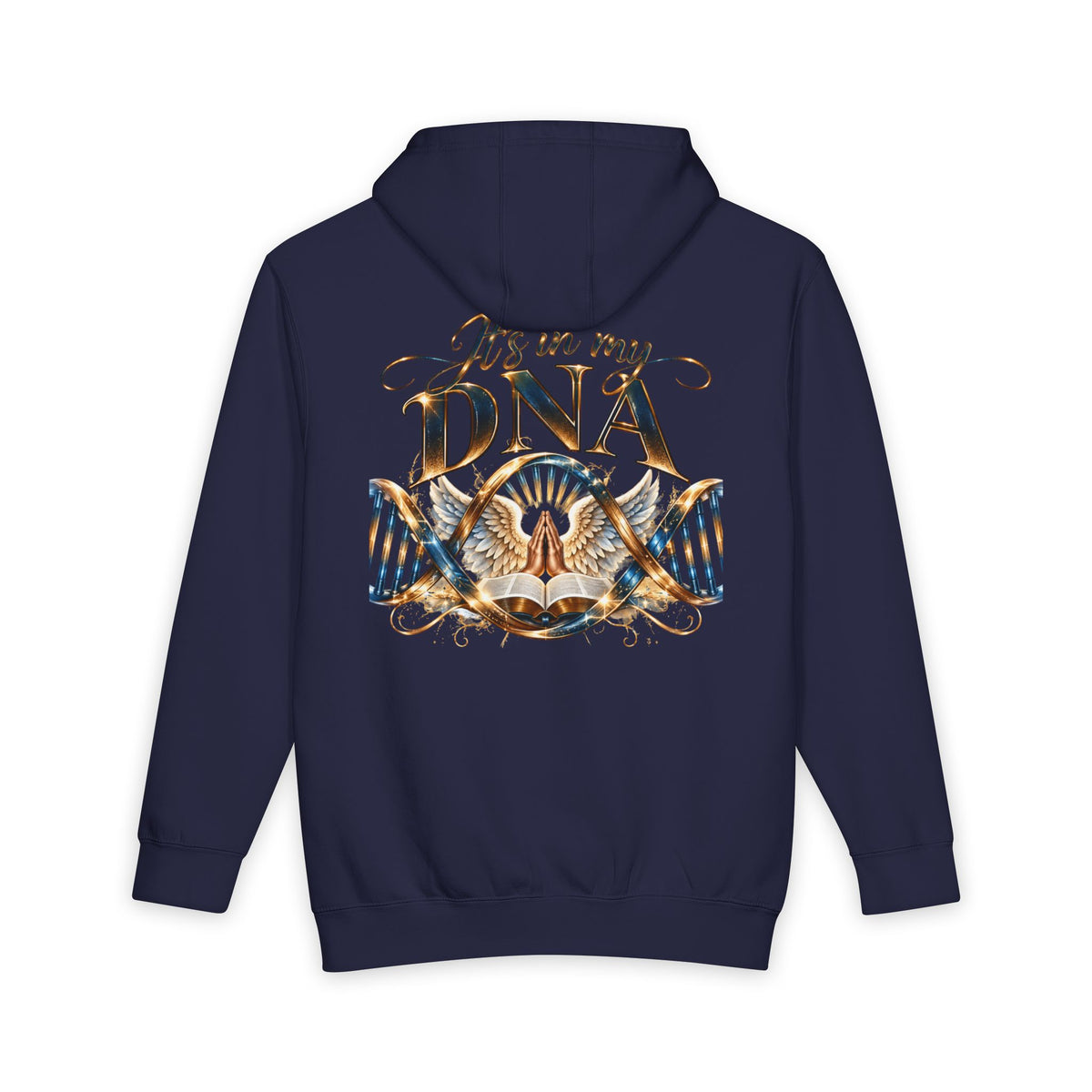 It's in My DNA Christian Hoodie | Heavyweight Faith Pullover with Bible & Praying Hands