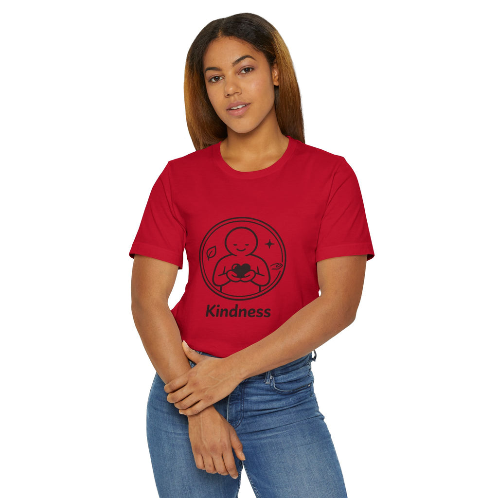 Kindness Minimalist T-Shirt | Inspirational Heart Emblem Tee | Soft Everyday Graphic Shirt