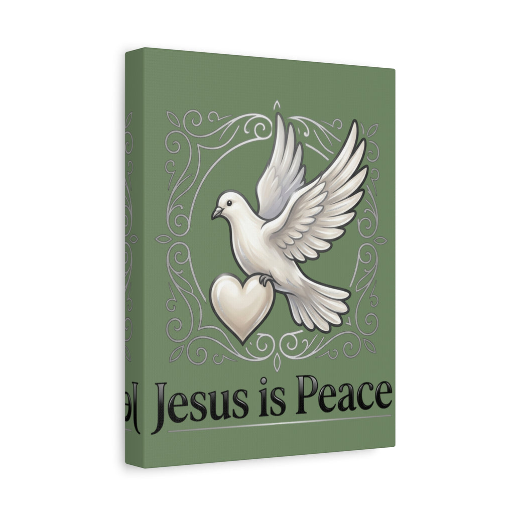 Jesus Is Peace Matte Canvas Wall Art — White Dove Stretched Canvas