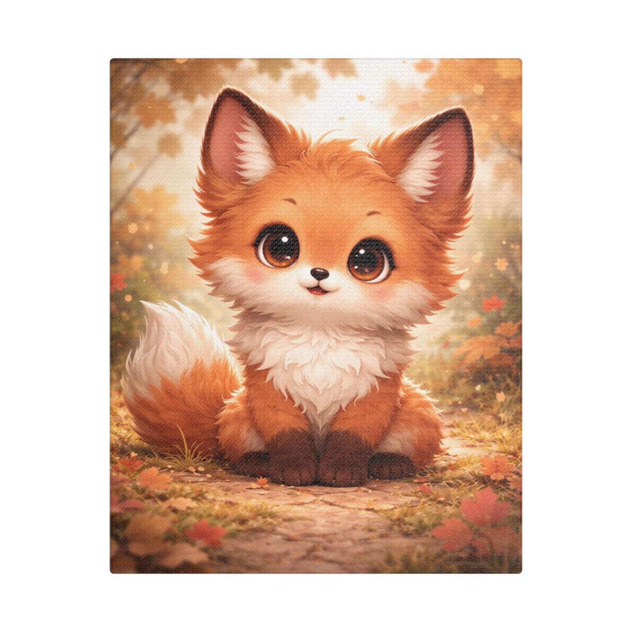 Woodland Fox Canvas — Nursery Woodland Animal Wall Art