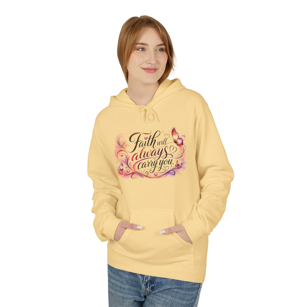 Faith Will Always Carry You Hoodie | Butterfly Christian Inspirational Pullover