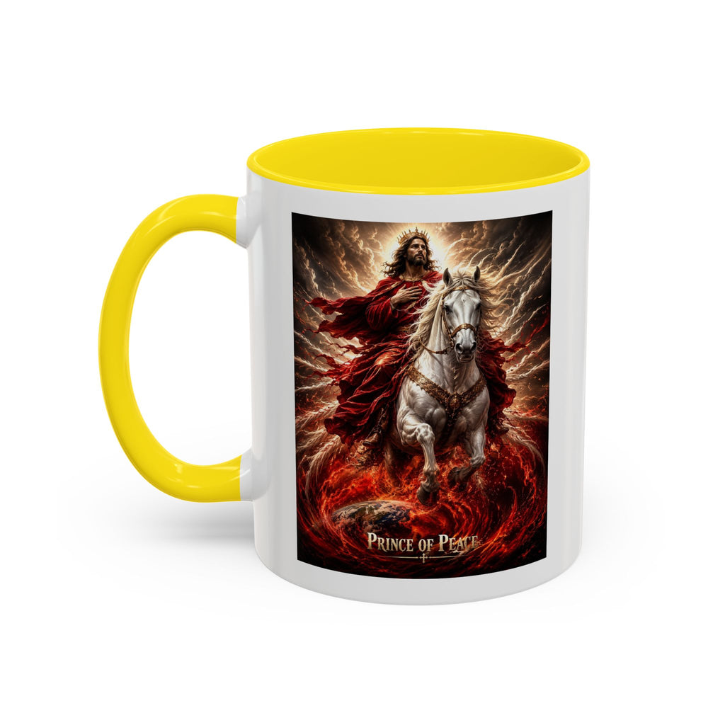 Prince of Peace Coffee Mug | Christian Jesus Rider Accent Mug | Inspirational Faith Gift