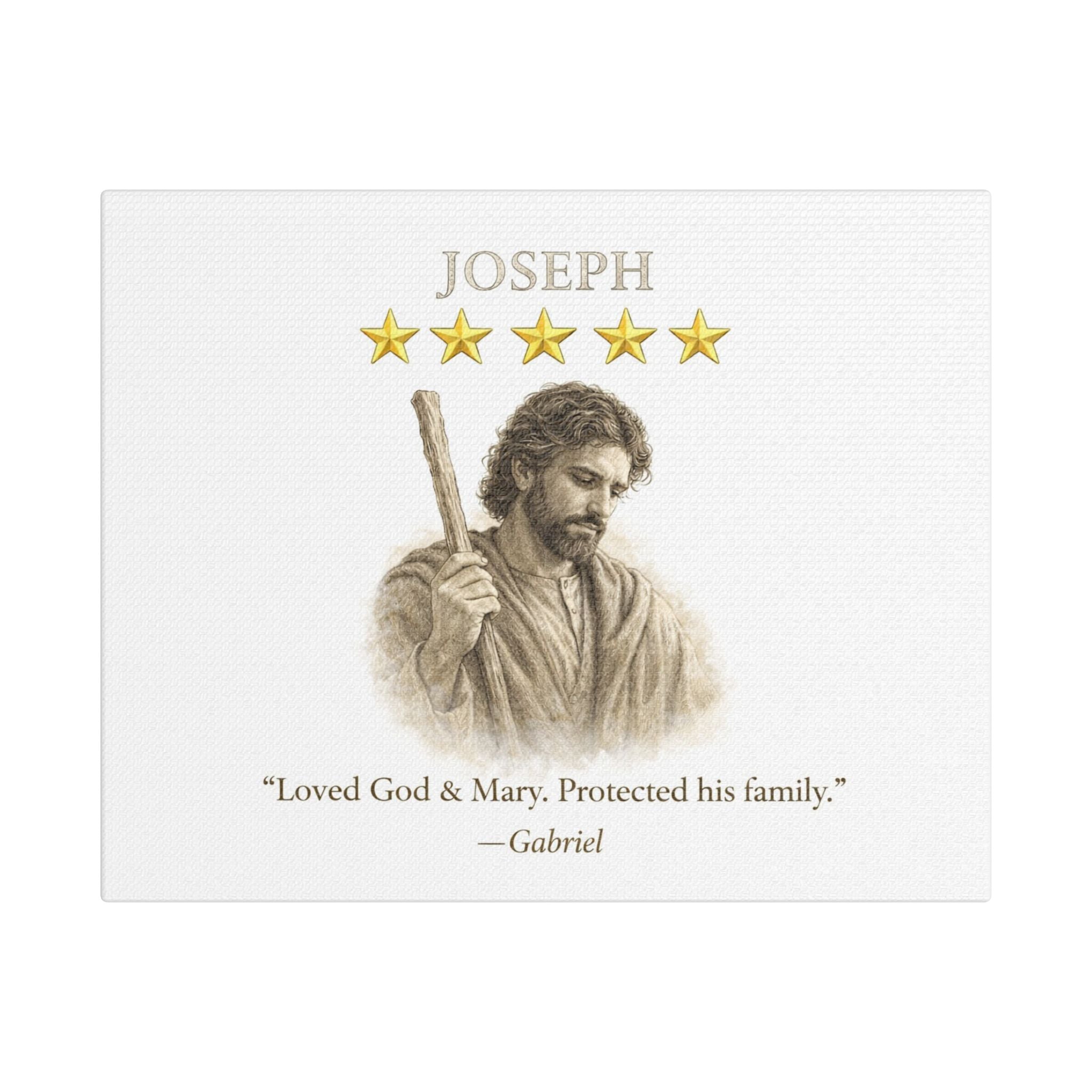 Joseph Canvas — 'Loved God & Mary. Protected His Family.' Religious Wall Art