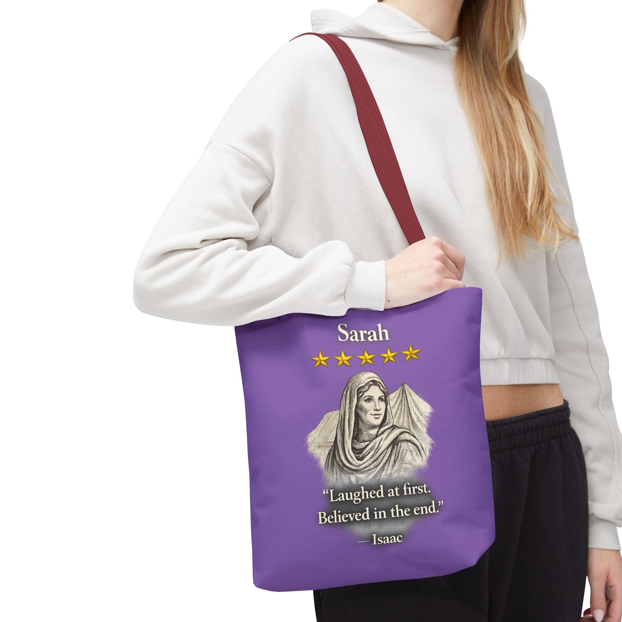 Sarah – Personalized Tote Bag | “Laughed at First. Believed in the End.” Review – Five-Star Faith Series