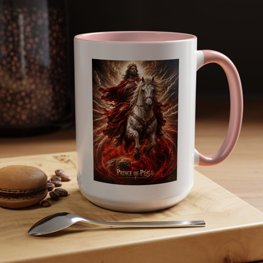 Prince of Peace Coffee Mug | Christian Jesus Rider Accent Mug | Inspirational Faith Gift
