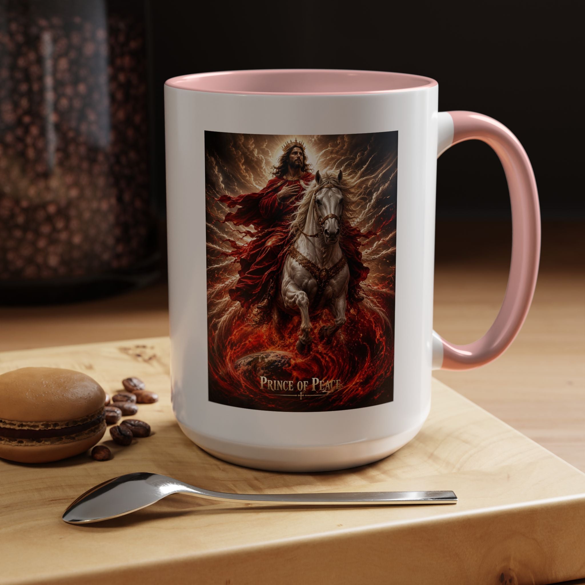 Prince of Peace Coffee Mug | Christian Jesus Rider Accent Mug | Inspirational Faith Gift