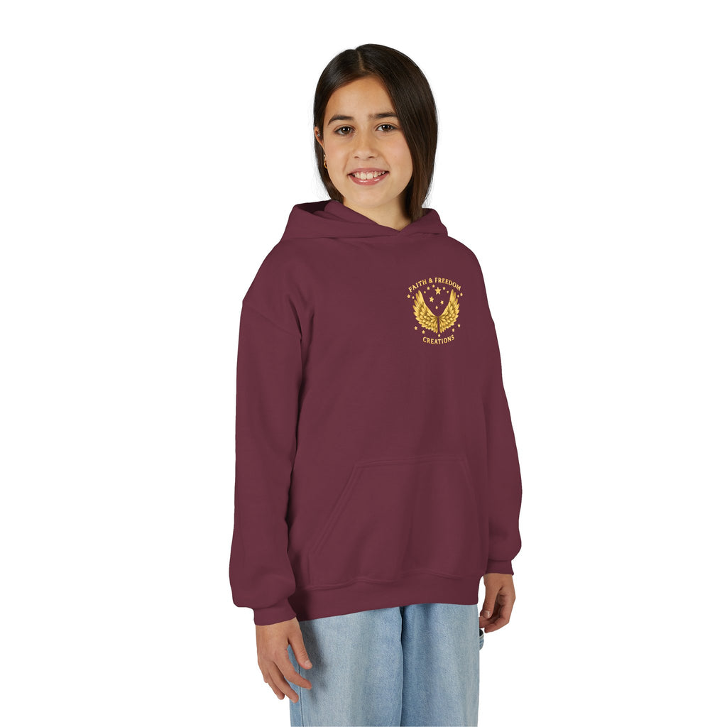 Youth “Be Kind to One Another” Hoodie – Cute Bunny Night Sky Scripture Sweatshirt