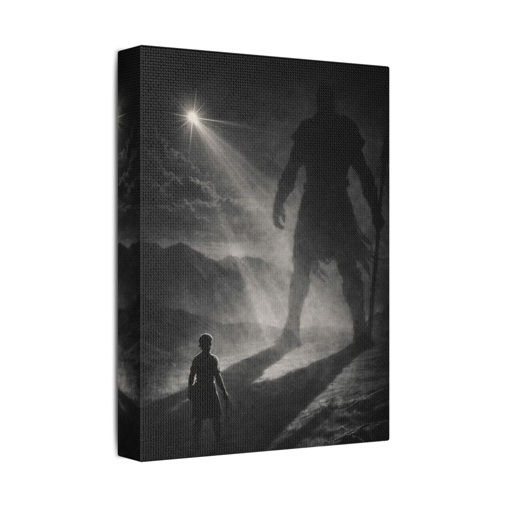 David & Goliath Canvas — “Faith Over Fear” Biblical Wall Art