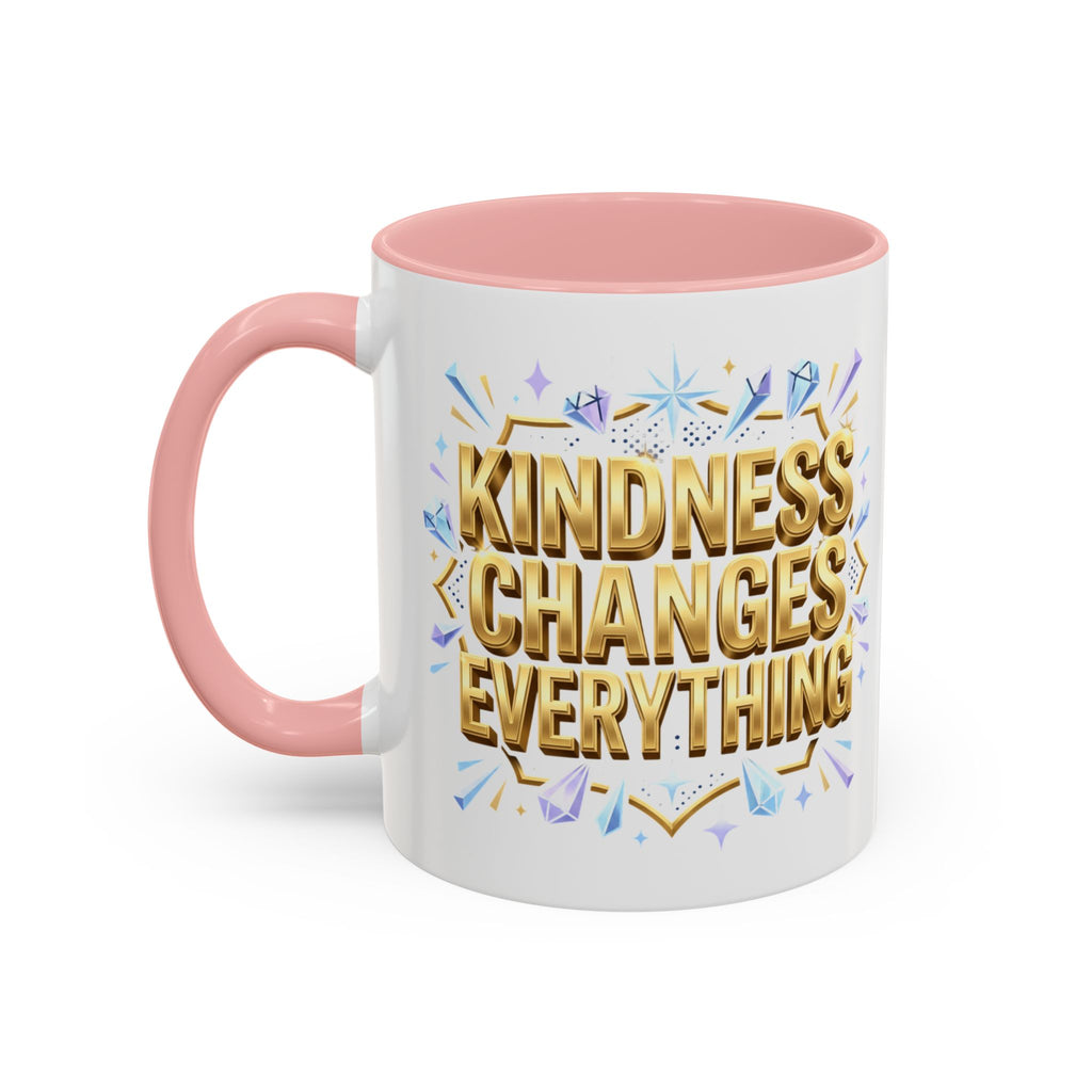 Gold-Kindness Changes Everything Coffee Mug | Inspirational Gold Script Mug | Faith Freedom Creations