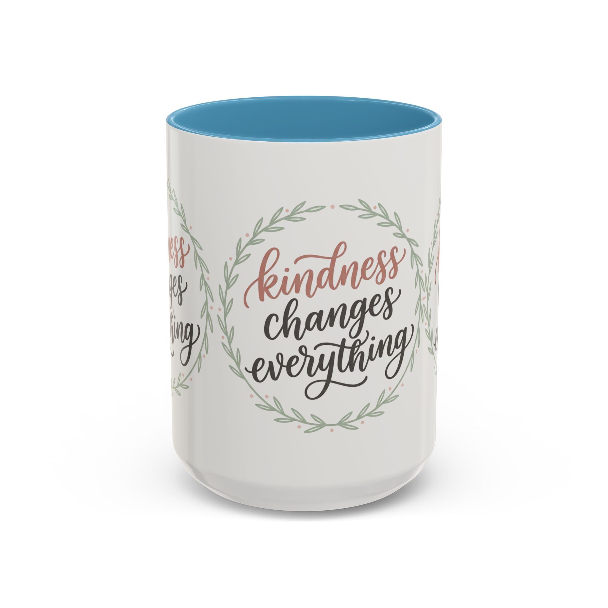 Kindness Changes Everything Accent Coffee Mug | Inspirational Ceramic Mug | Faith Freedom Creations