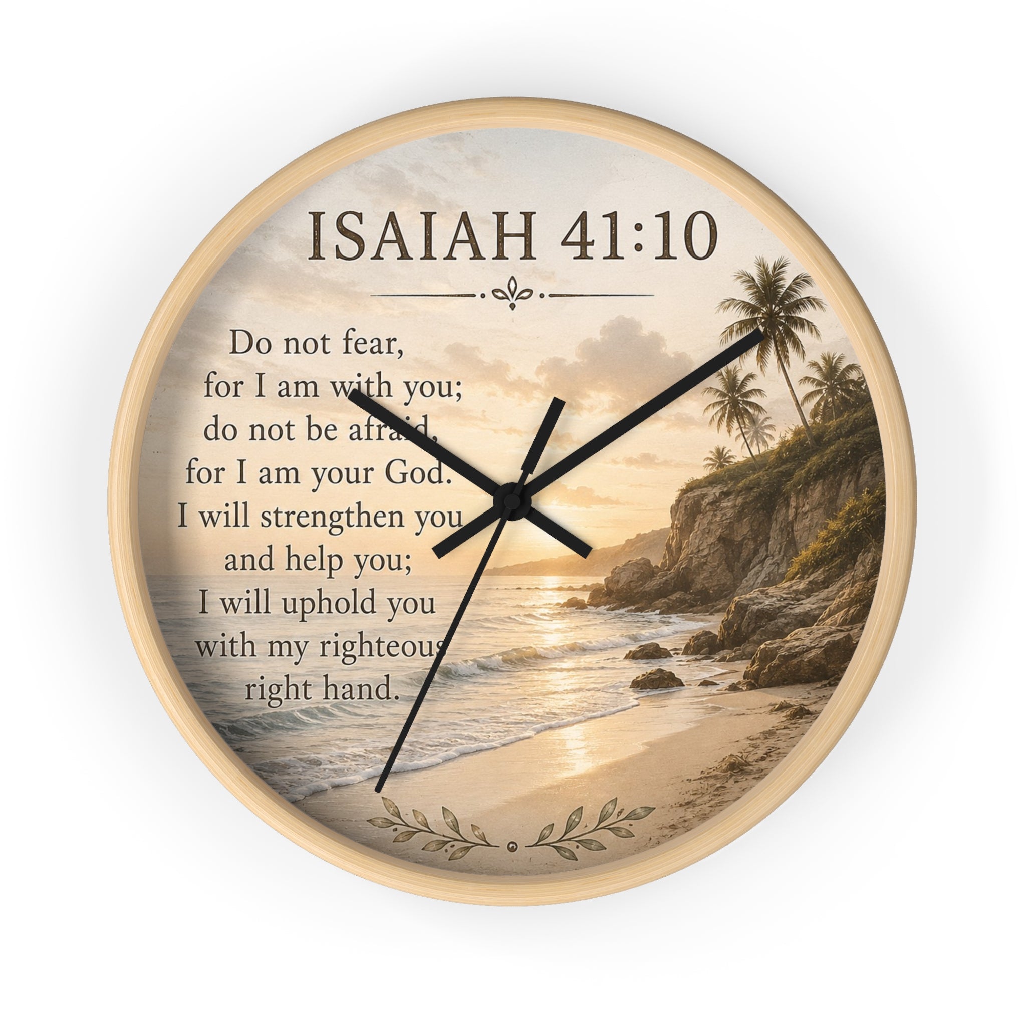 Isaiah 41:10 Wall Clock | Inspirational Christian Scripture Clock | Faith Home Decor