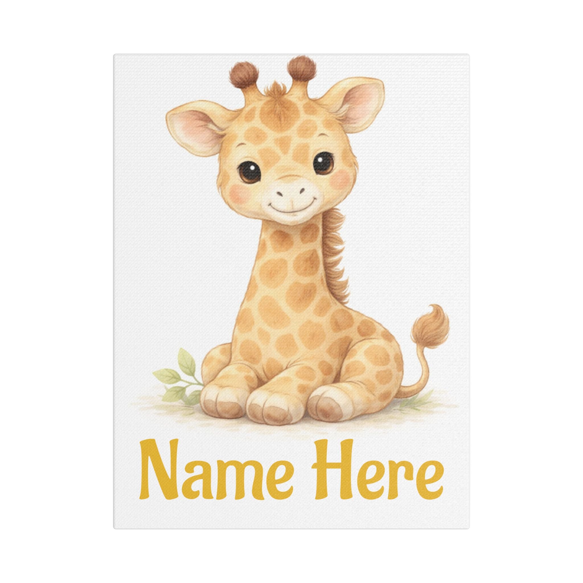 Personalized Giraffe Canvas — Custom Name Nursery Wall Art