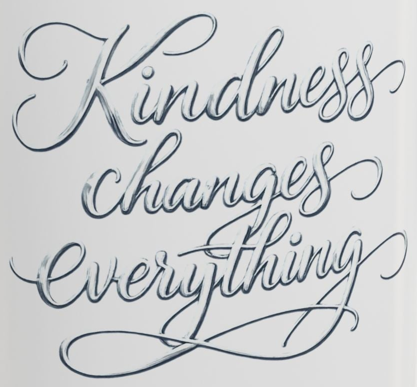Silver-Kindness Changes Everything Accent Coffee Mug | Inspirational Ceramic Mug | Faith Freedom Creations