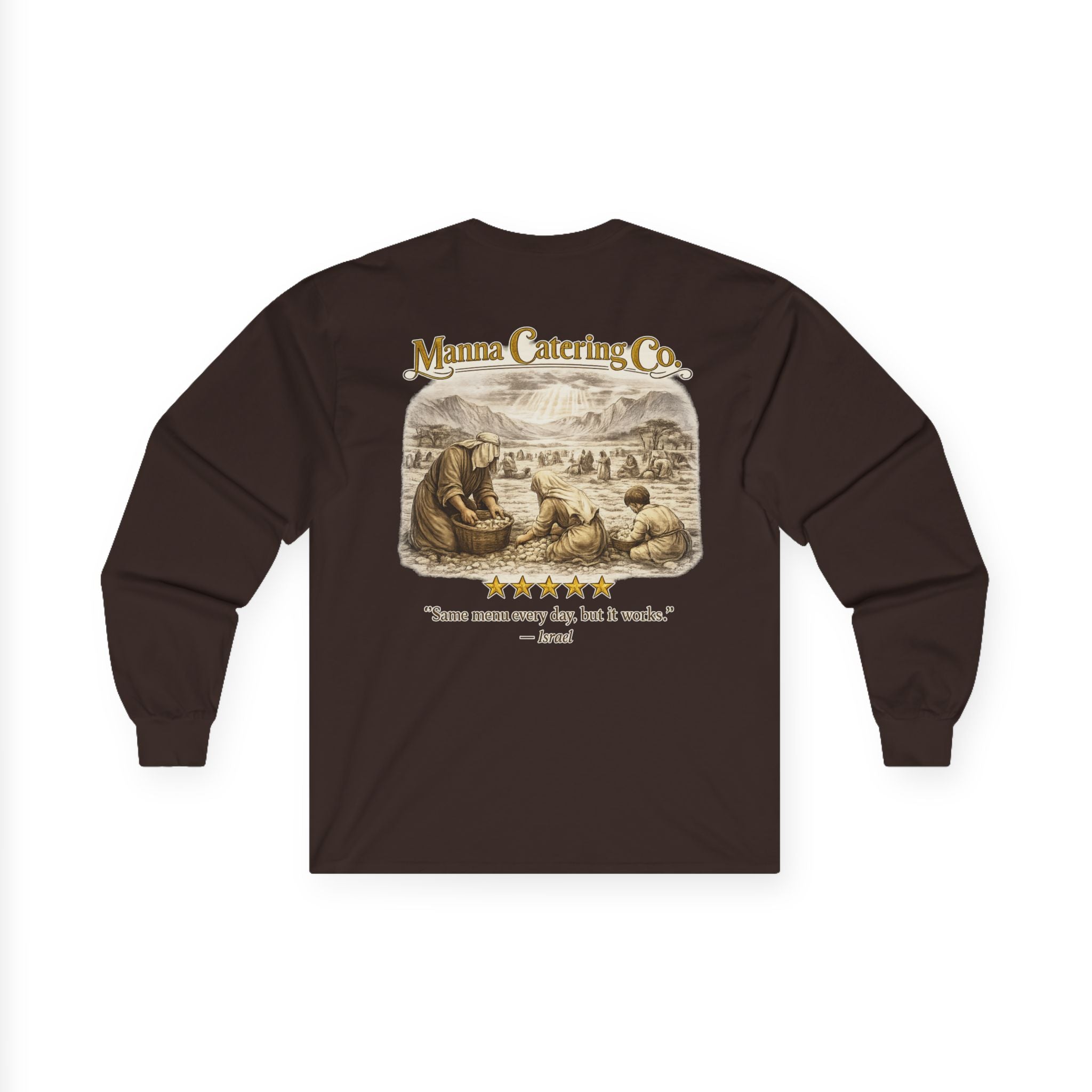 Vintage 'Israelites Review of God's Manna' Long Sleeve Tee