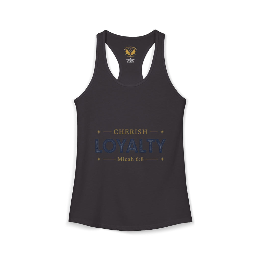 Cherish Loyalty – Women’s Racerback Tank | Inspirational Faith Graphic