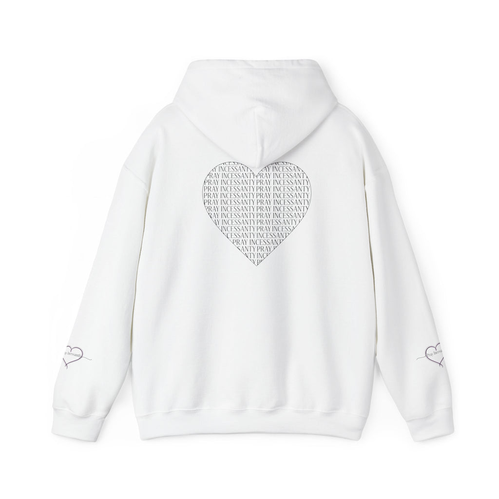 'Pray Incessantly' Heart Script Hoodie — Faith-Inspired Pullover
