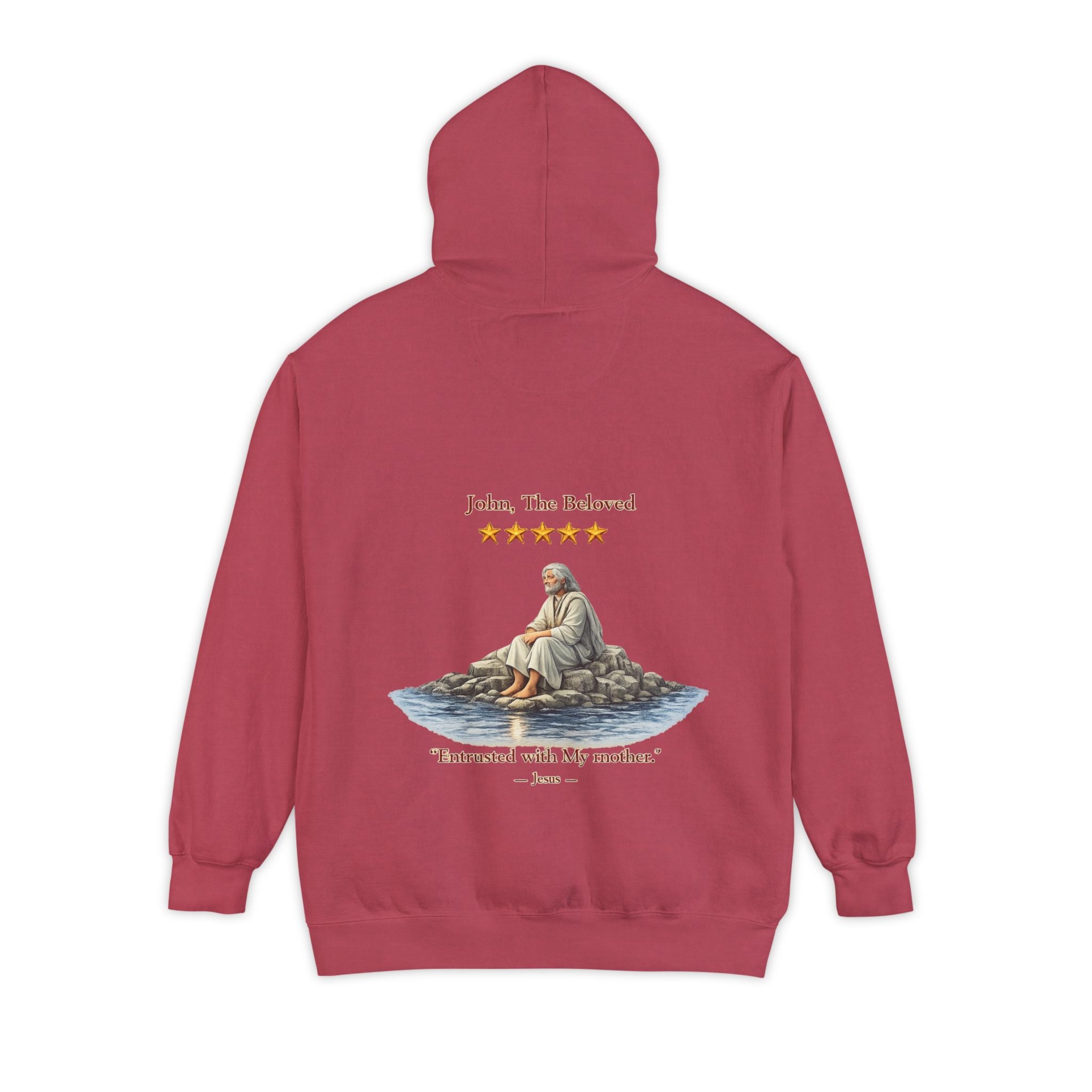 "John The Beloved Review, by Jesus"Hoodie — Illustrated Religious Graphic Pullover-⭐ Five-Star Faith Series⭐