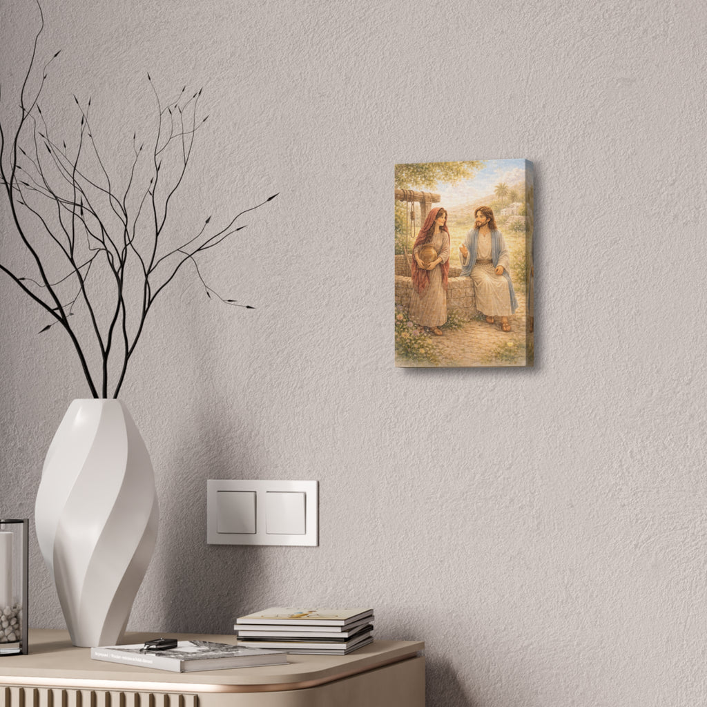 Jesus Knows Our Hearts Canvas — Living Water (John 4:14) Wall Art
