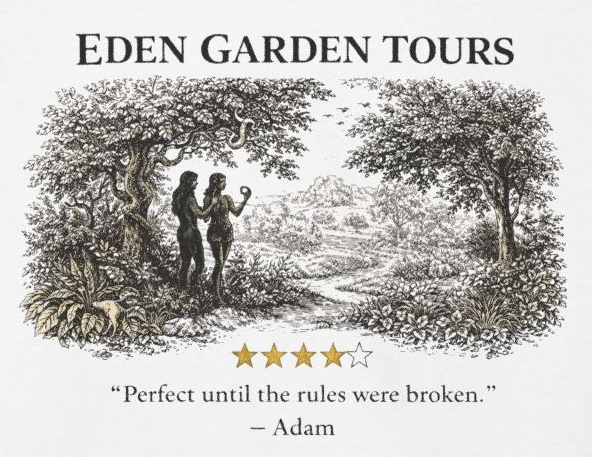 Eden Garden Tours – Women’s Racerback Tank | “Adam’s Review” Graphic