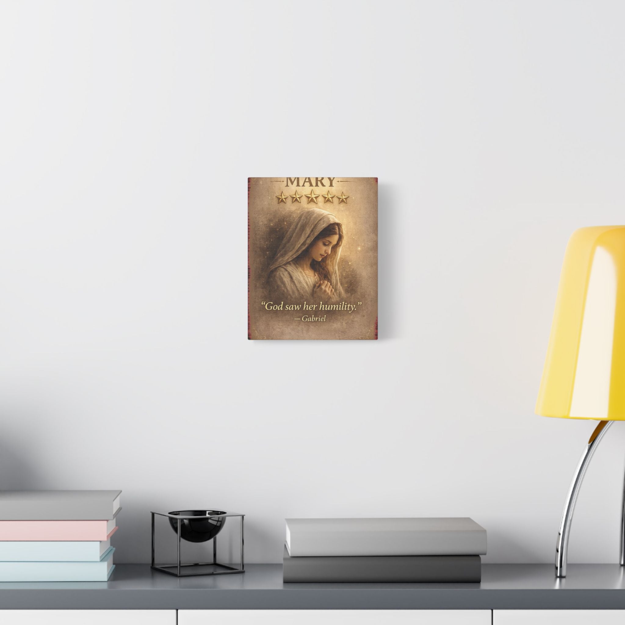 Mary Canvas — God Saw Her Humility Biblical Wall Art