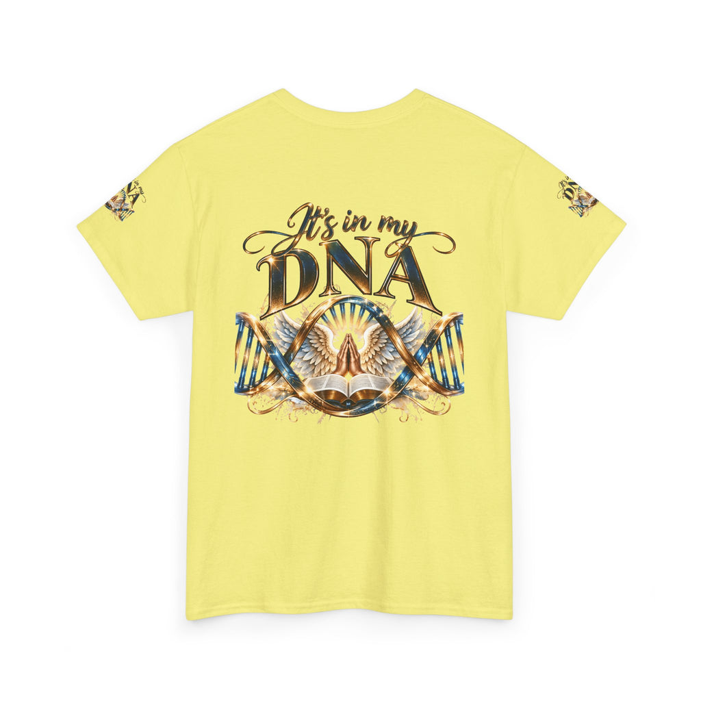 It's in My DNA Christian T-Shirt – Bible, Praying Hands & Angel Wings | Gildan Heavy Cotton Tee | Unisex