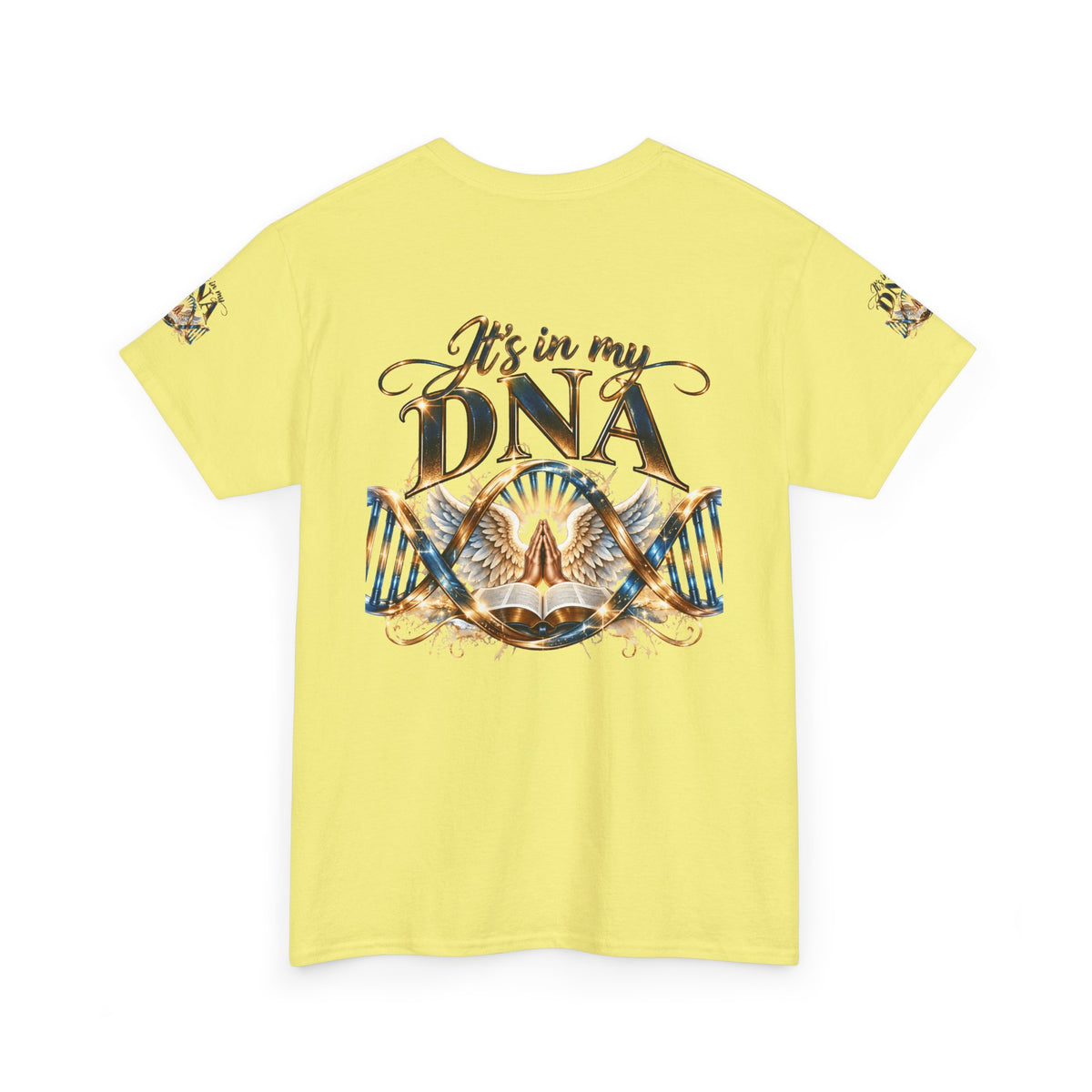 It's in My DNA Christian T-Shirt – Bible, Praying Hands & Angel Wings | Gildan Heavy Cotton Tee | Unisex