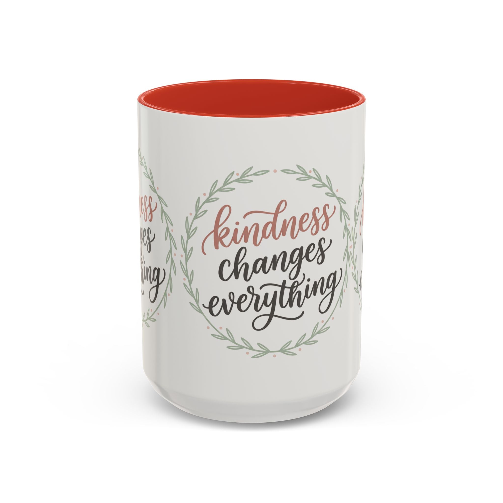 Kindness Changes Everything Accent Coffee Mug | Inspirational Ceramic Mug | Faith Freedom Creations