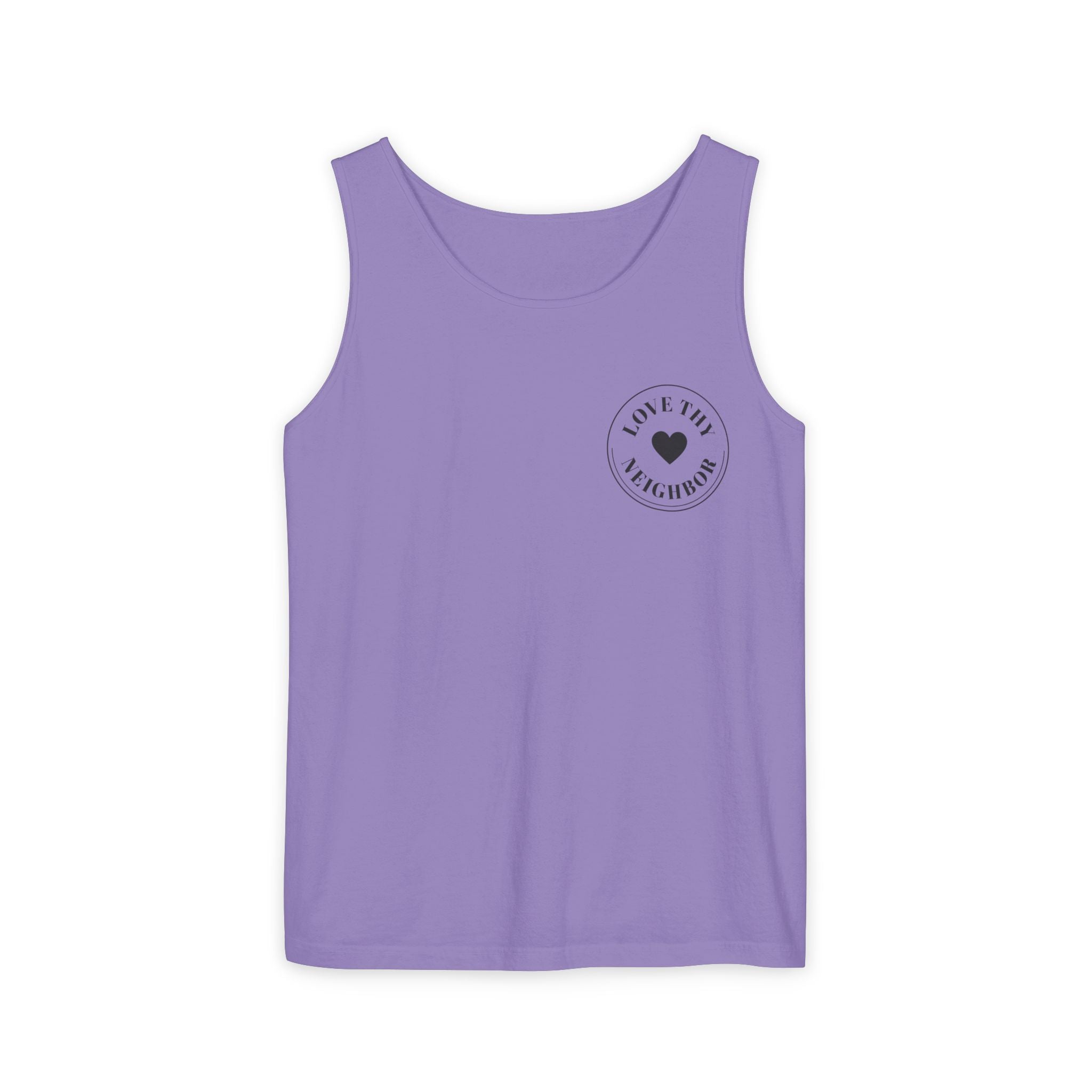 Love Thy Neighbor Anyway Garment-Dyed Tank Top | Vintage Christian Cotton Tank | LPA Monogram Apparel
