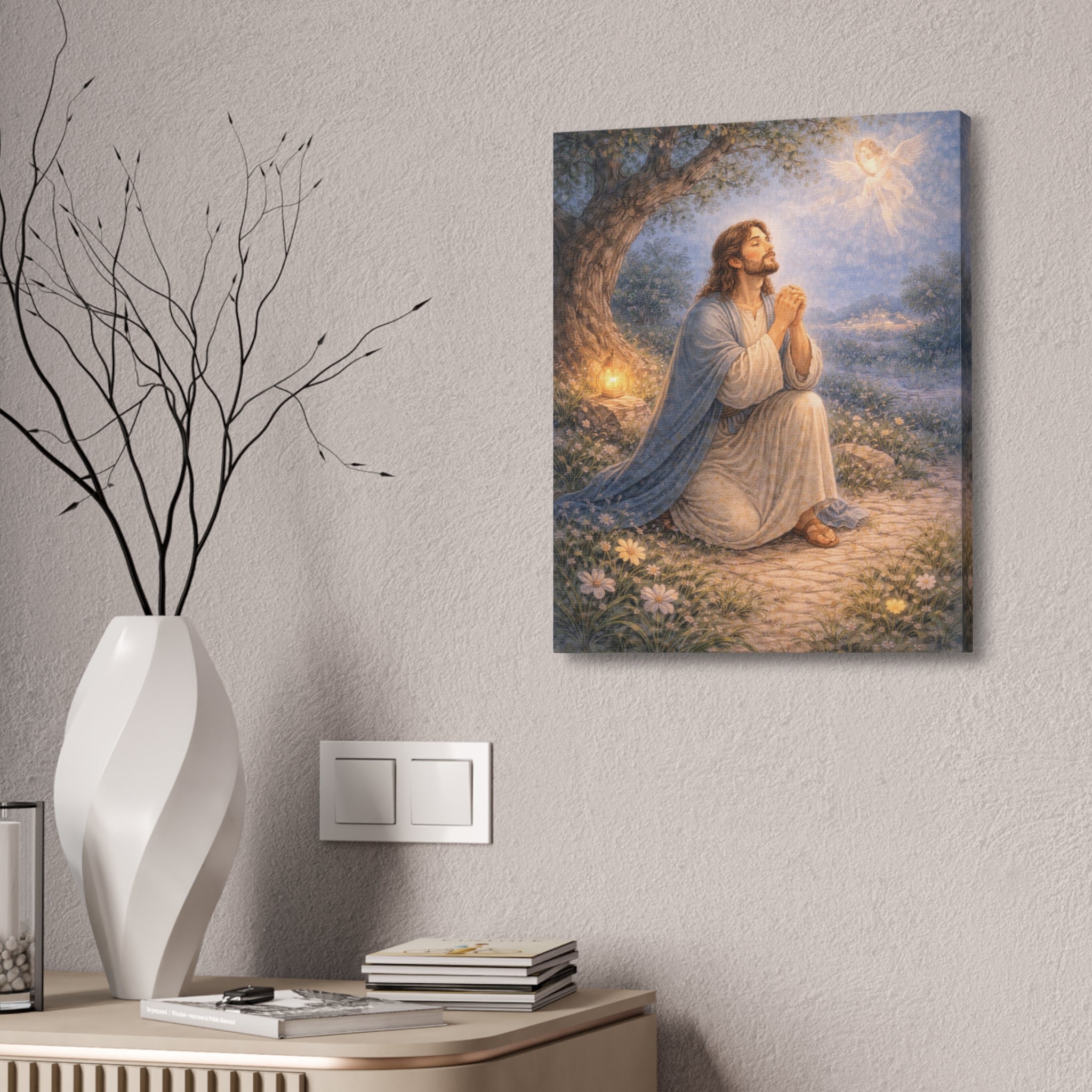 Jesus Talks to His Father, Jehovah Canvas — Matthew 26:36 Prayer Wall Art