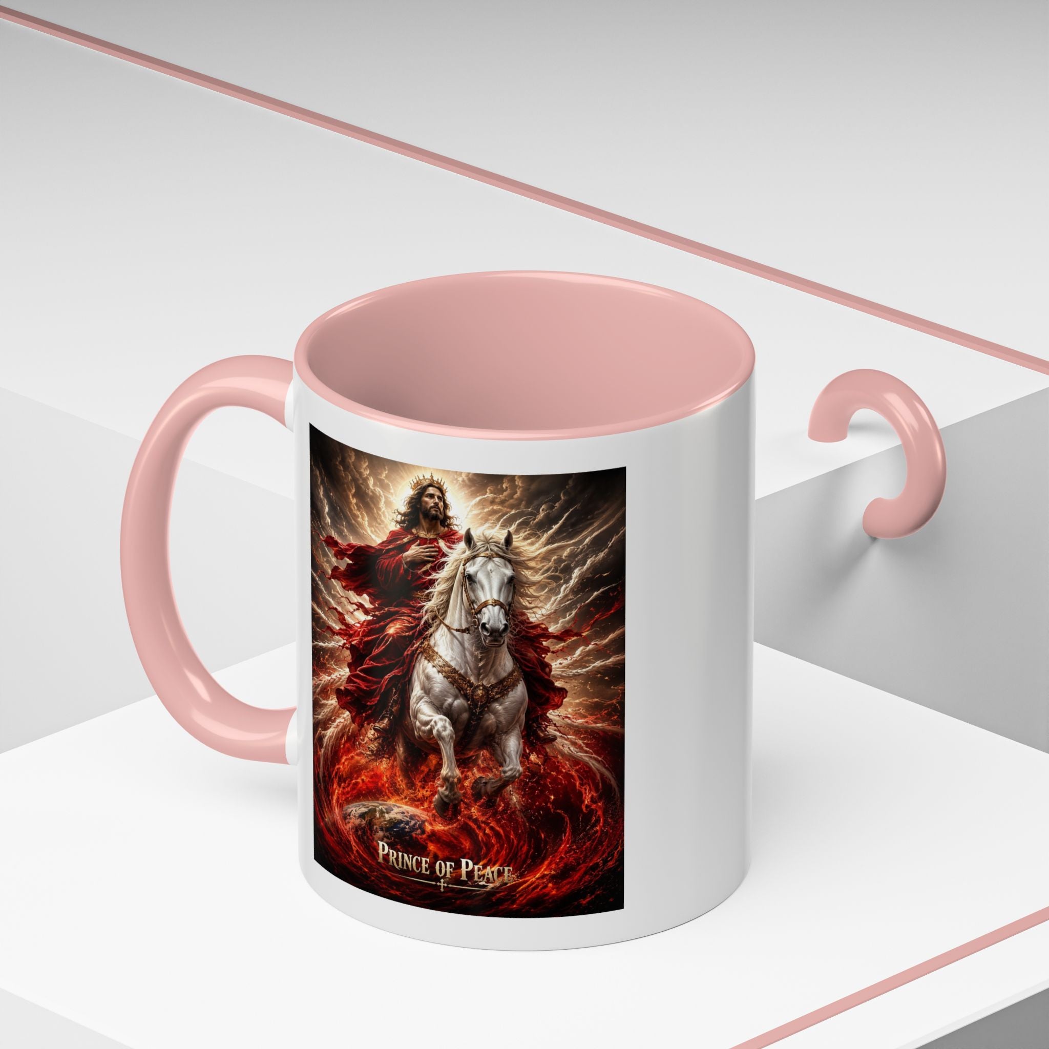 Prince of Peace Coffee Mug | Christian Jesus Rider Accent Mug | Inspirational Faith Gift