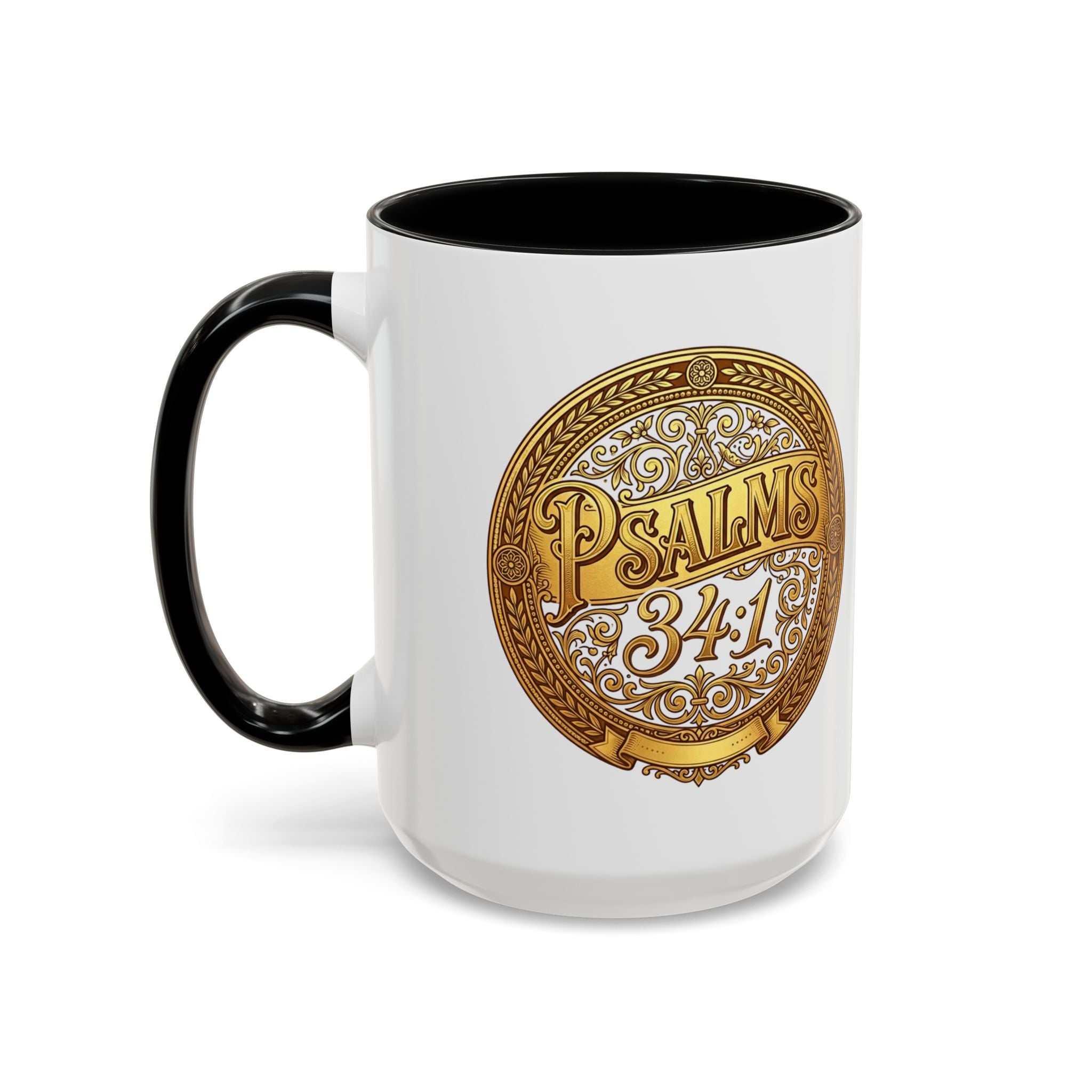 Psalm 34:1 Coffee Mug | Christian Scripture Accent Mug | Inspirational Faith Gift