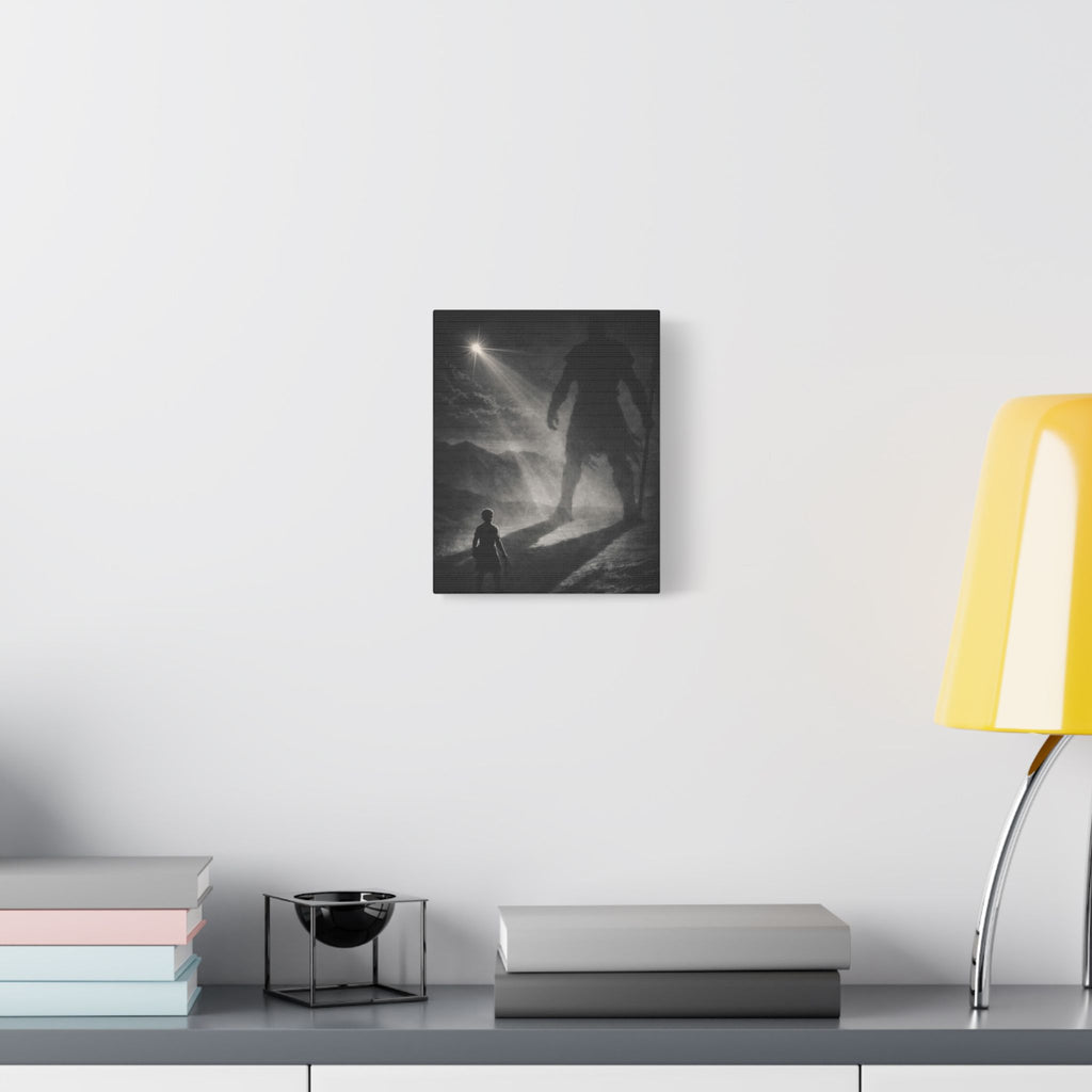 David & Goliath Canvas — “Faith Over Fear” Biblical Wall Art