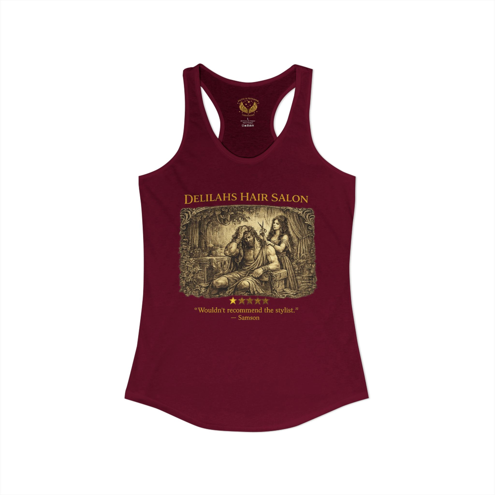 Delilah's Salon Women's Racerback Tank - Five-Star Faith Series