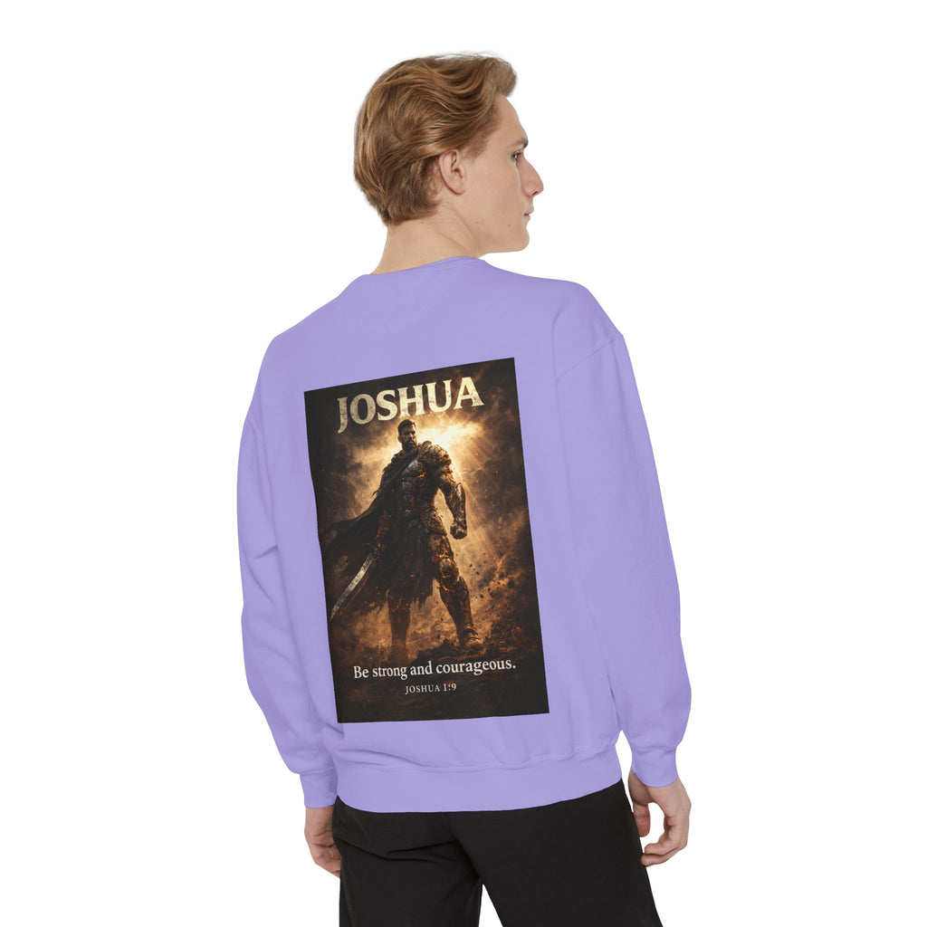 Joshua Courage Sweatshirt | Be Strong and Courageous Christian Crewneck | Inspirational Faith Apparel