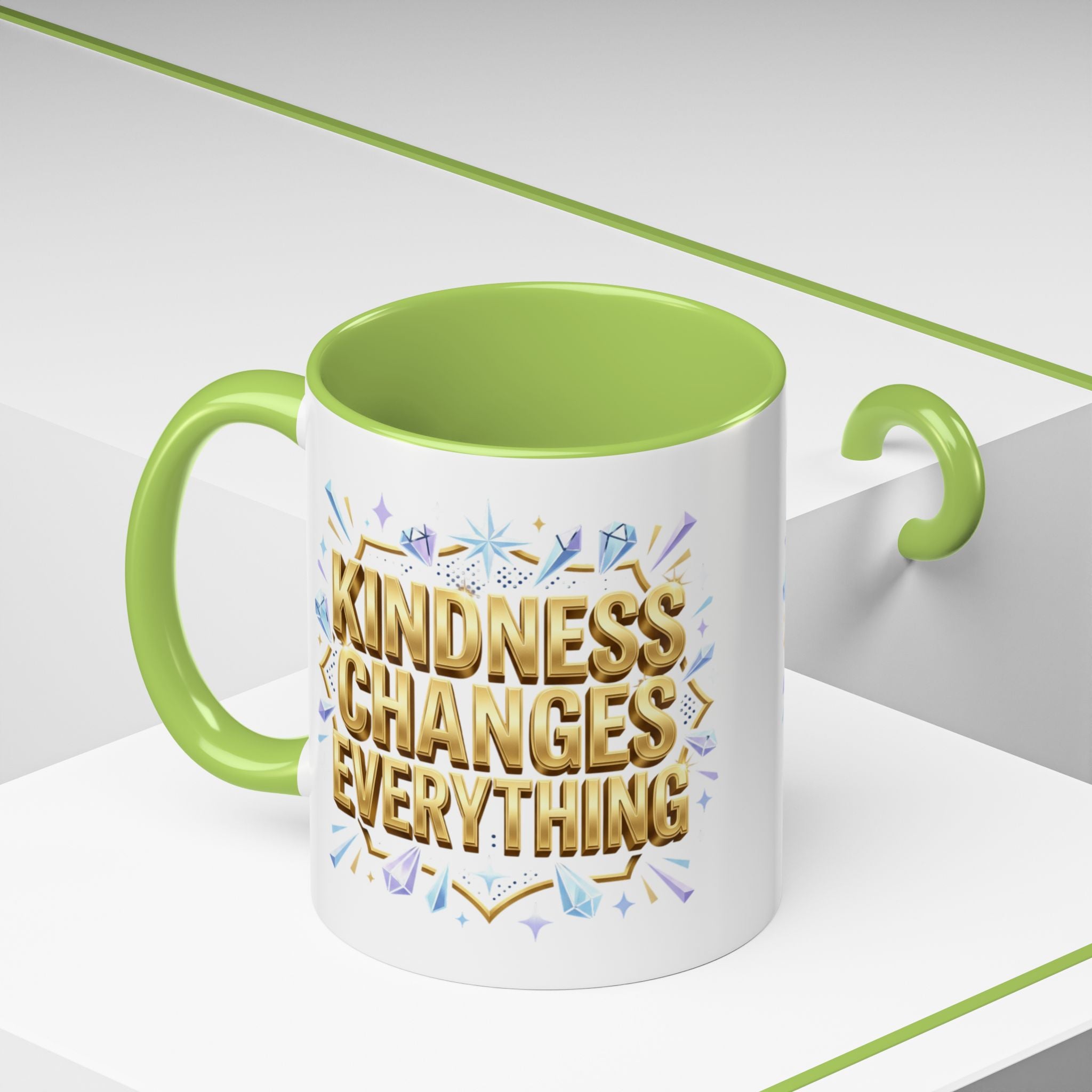 Gold-Kindness Changes Everything Coffee Mug | Inspirational Gold Script Mug | Faith Freedom Creations