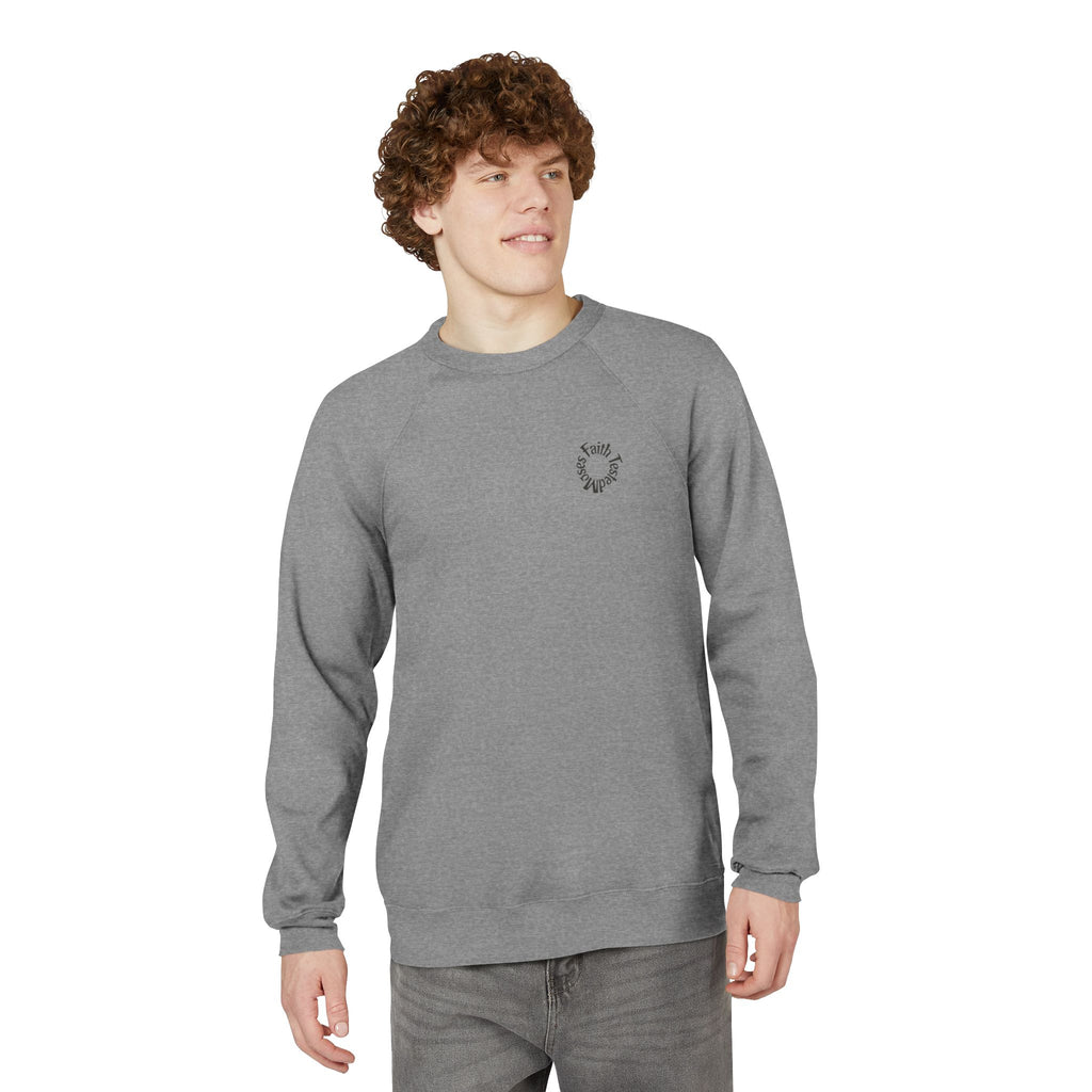 Moses Five-Star Faith Series – Raglan Sweatshirt | “Staff Worked. Sea Moved.” Faith Graphic