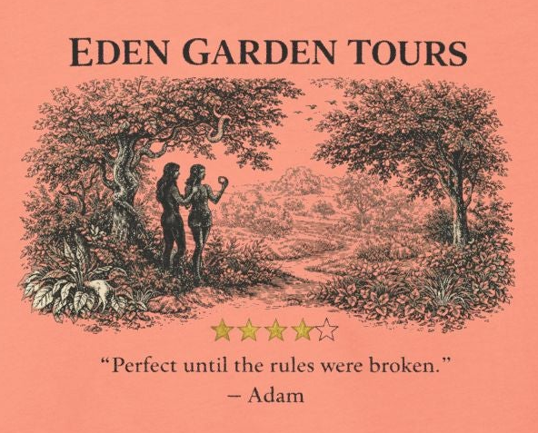 Eden Garden Tours – Women’s Racerback Tank | “Adam’s Review” Graphic