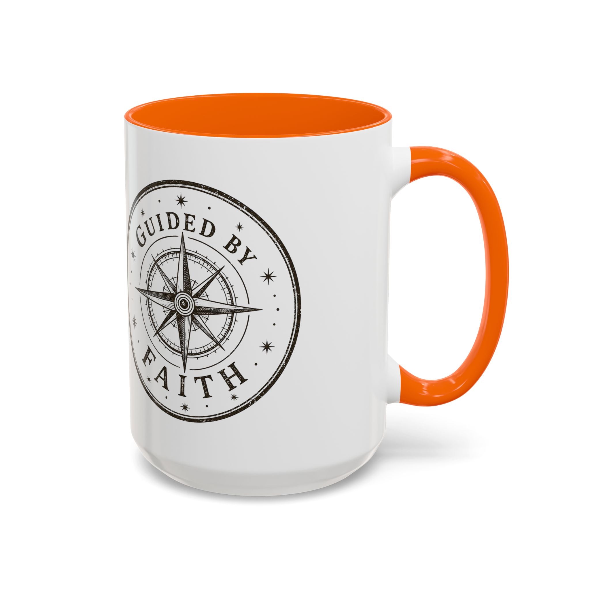 Guided by Faith Compass Coffee Mug | Inspirational Christian Accent Mug | Faith Freedom Creations