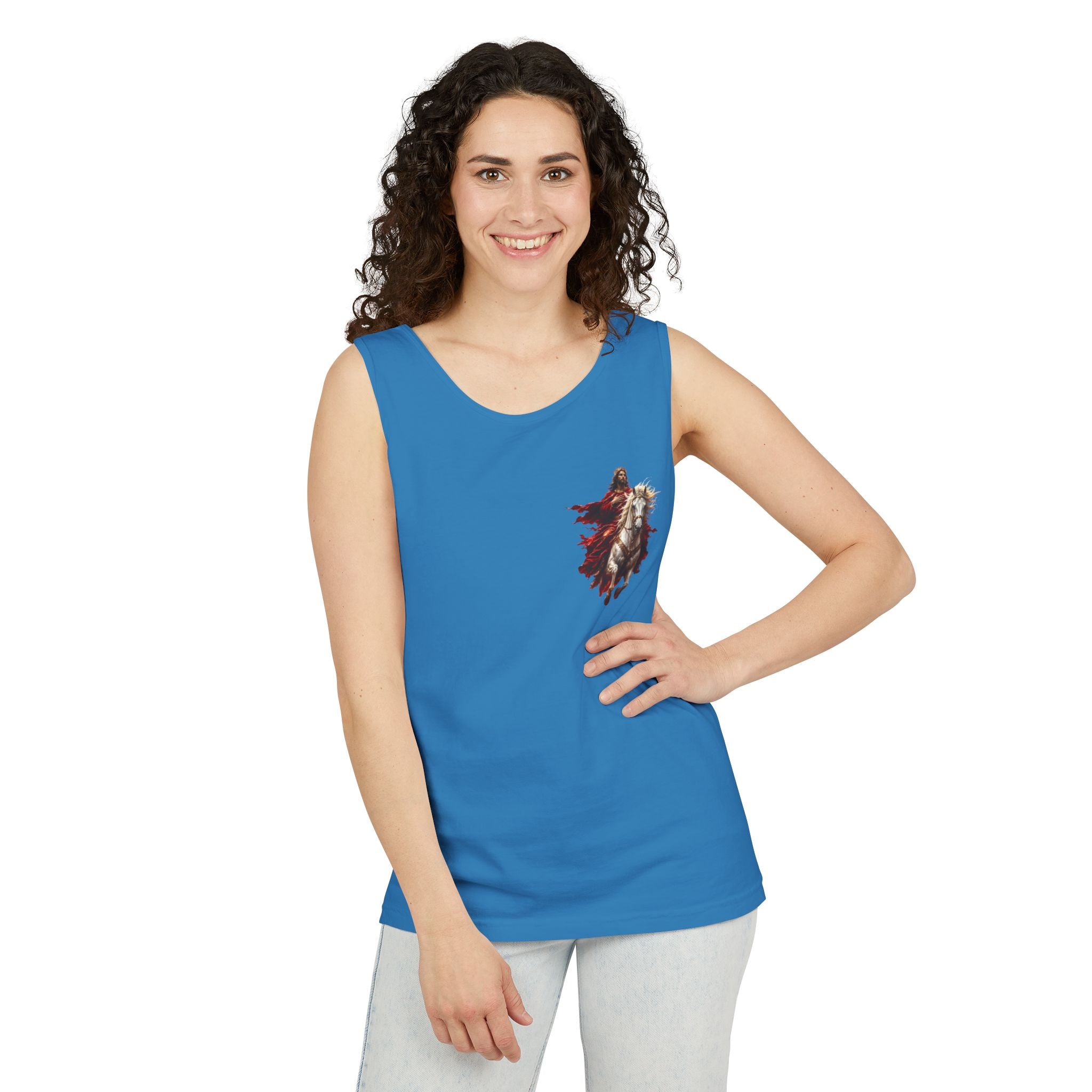 Jesus Second Coming Tank Top | Jesus on White Horse Christian Tank | Inspirational Faith Apparel