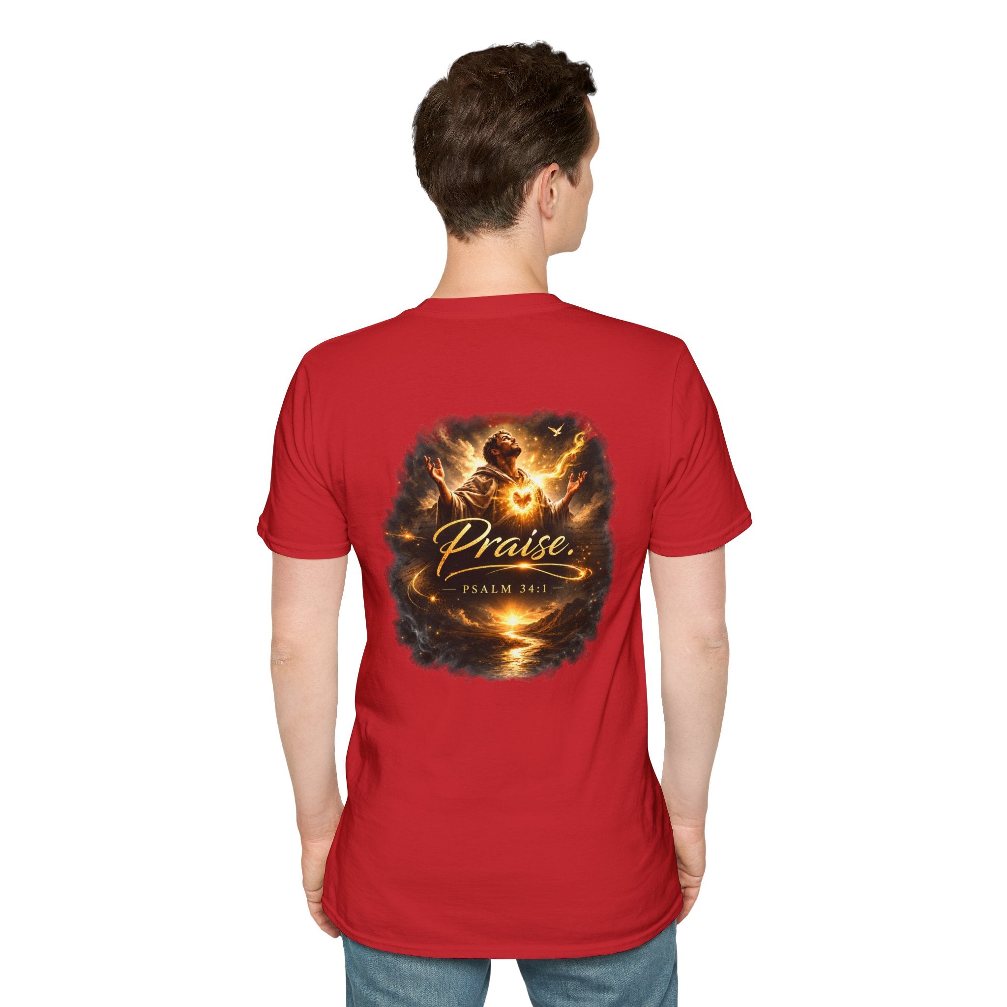 Minimalist Christian T-shirt featuring a Dove of Peace chest emblem with the words “Pray, Love, Remember” on a soft lightweight faith-inspired tee.
