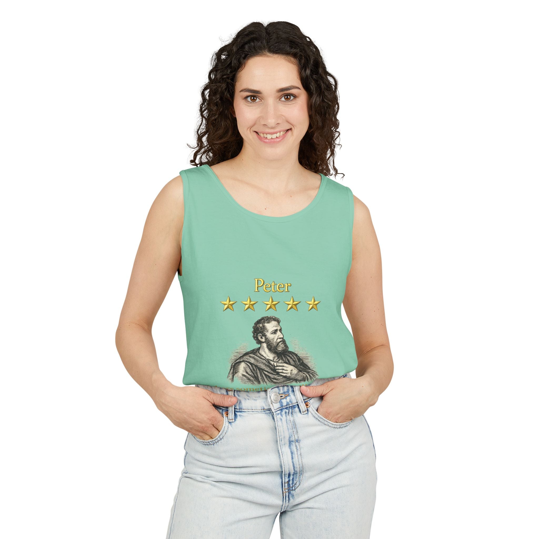 Peter Christian Tank Top — "Falters Sometimes. Still Chosen." Jesus Review-⭐ Five-Star Faith Series⭐