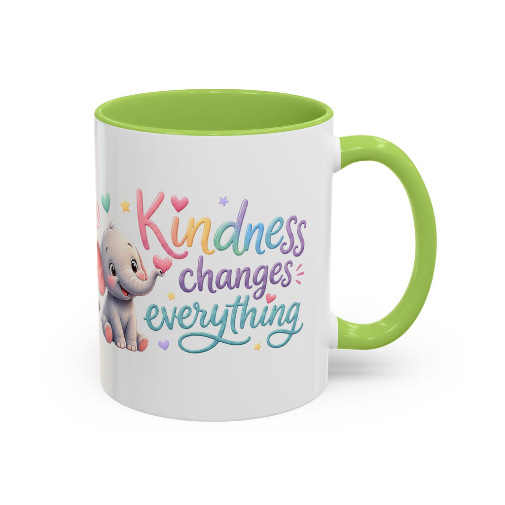 Kindness Changes Everything Elephant Mug | Inspirational Coffee Mug | Cute Elephant Accent Cup
