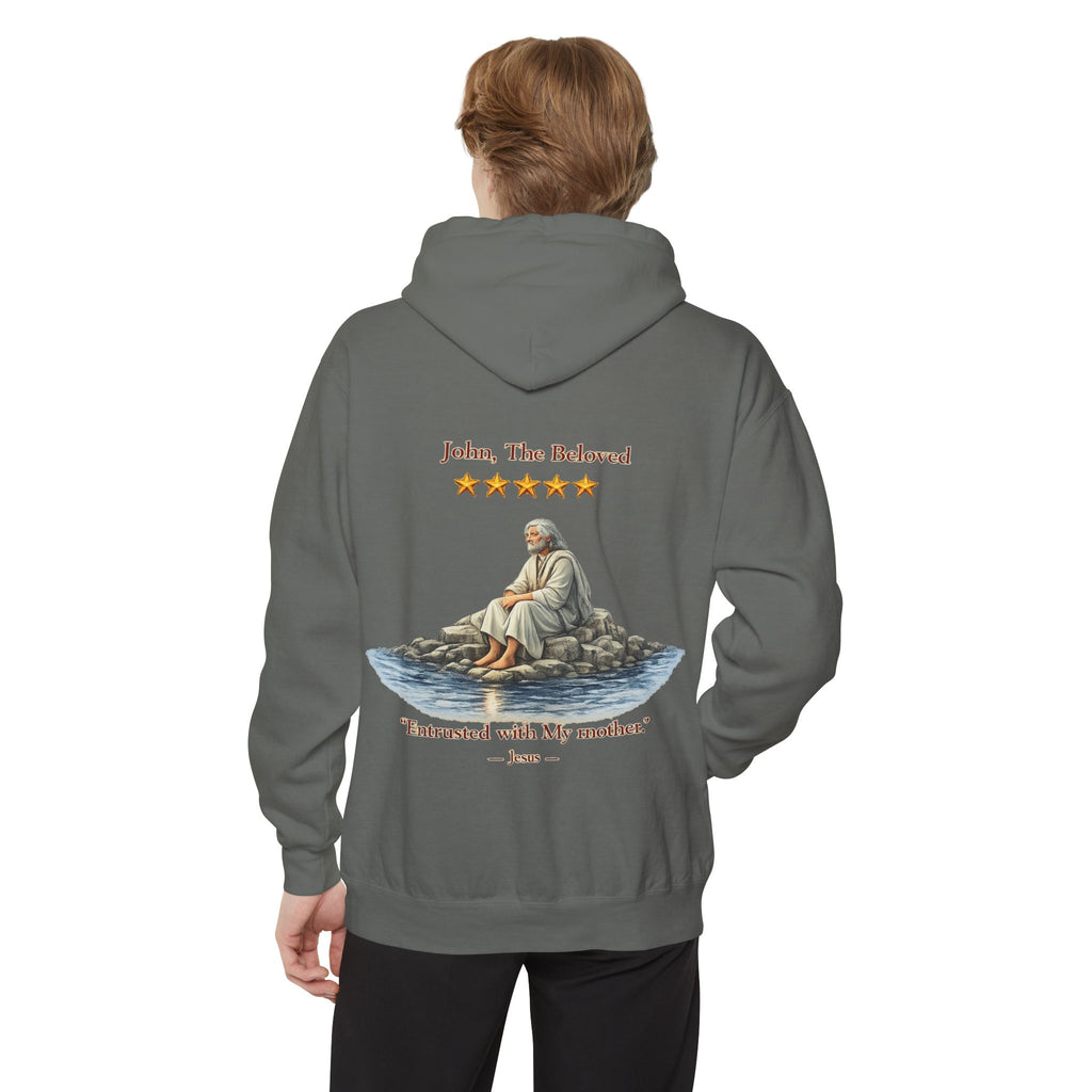 "John The Beloved Review, by Jesus"Hoodie — Illustrated Religious Graphic Pullover-⭐ Five-Star Faith Series⭐