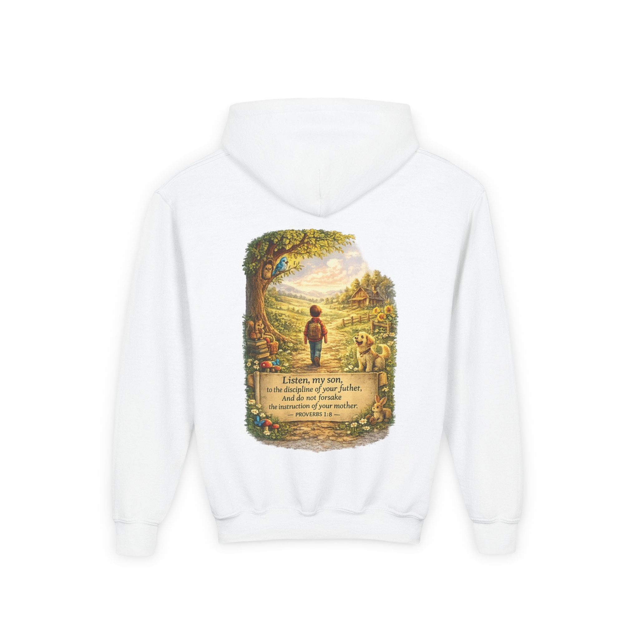 Youth Hoodie — "Listen My Son" Inspirational Christian Sweatshirt-⭐ Five-Star Faith Series⭐