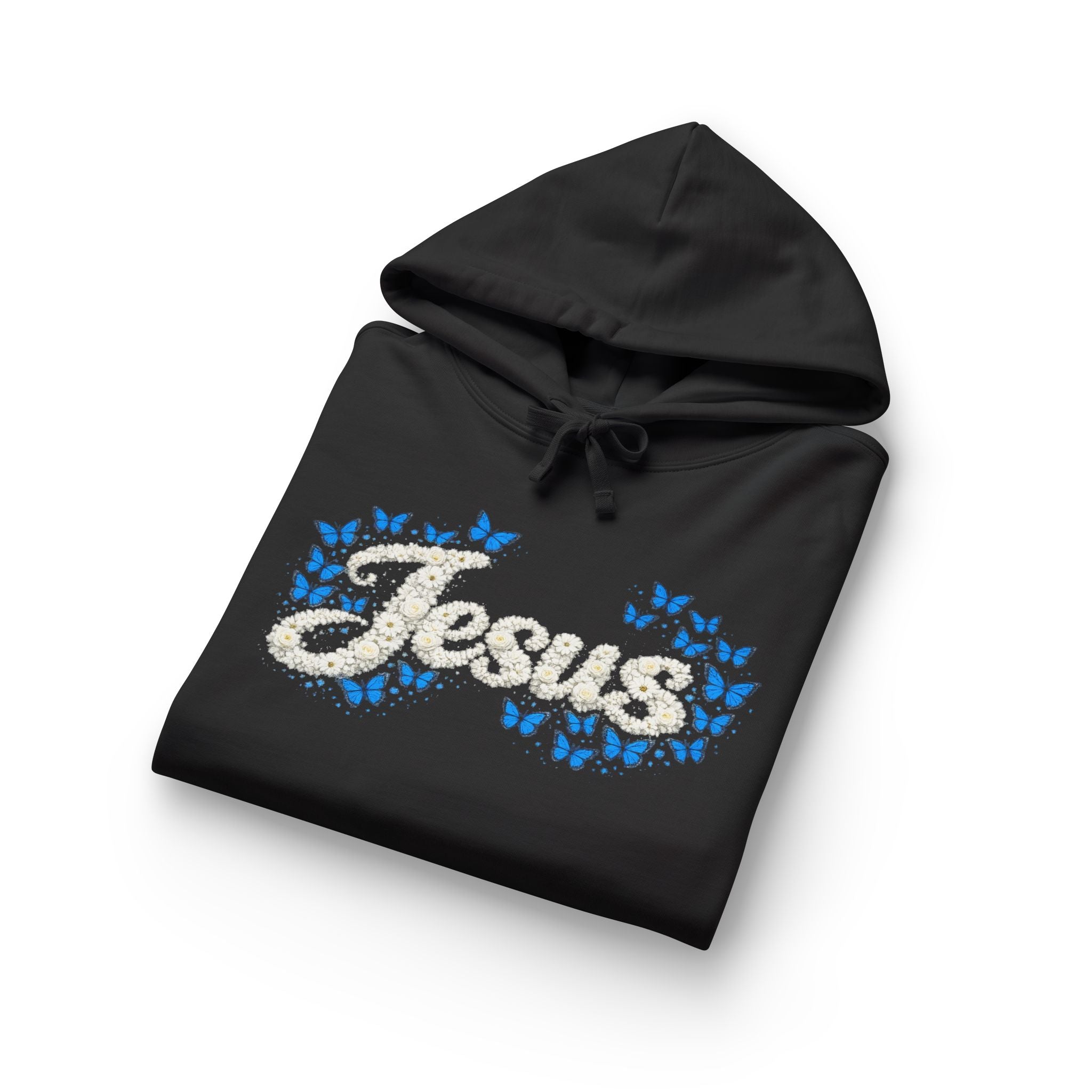 Jesus Floral Hoodie – Christian Faith Organic Pullover | Relaxed Fit Inspirational Hoodie