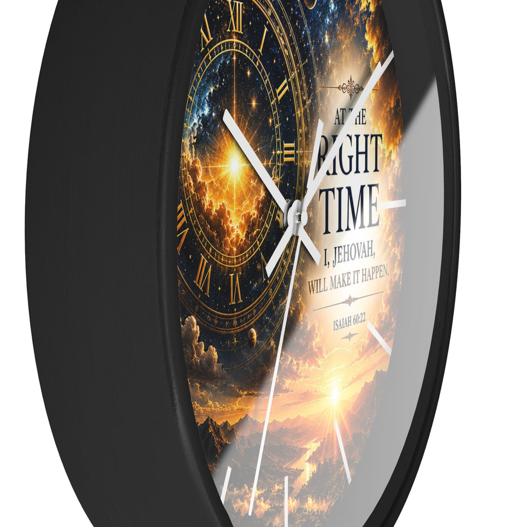 The Right Time Wall Clock | Isaiah 60:22 Christian Scripture Clock | Inspirational Faith Deco