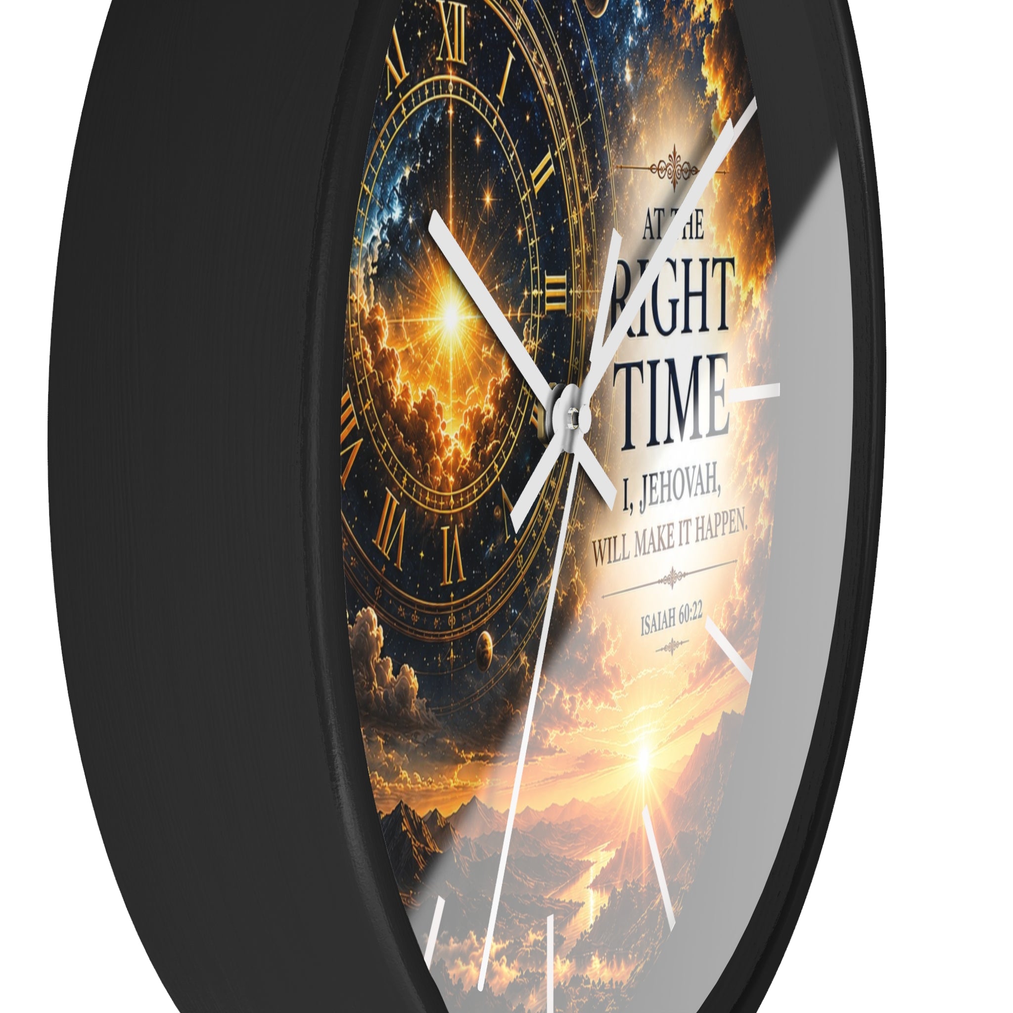 The Right Time Wall Clock | Isaiah 60:22 Christian Scripture Clock | Inspirational Faith Deco