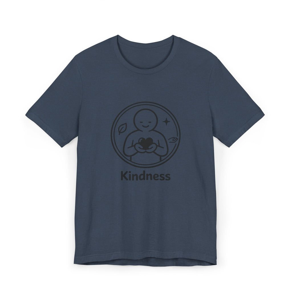 Kindness Minimalist T-Shirt | Inspirational Heart Emblem Tee | Soft Everyday Graphic Shirt