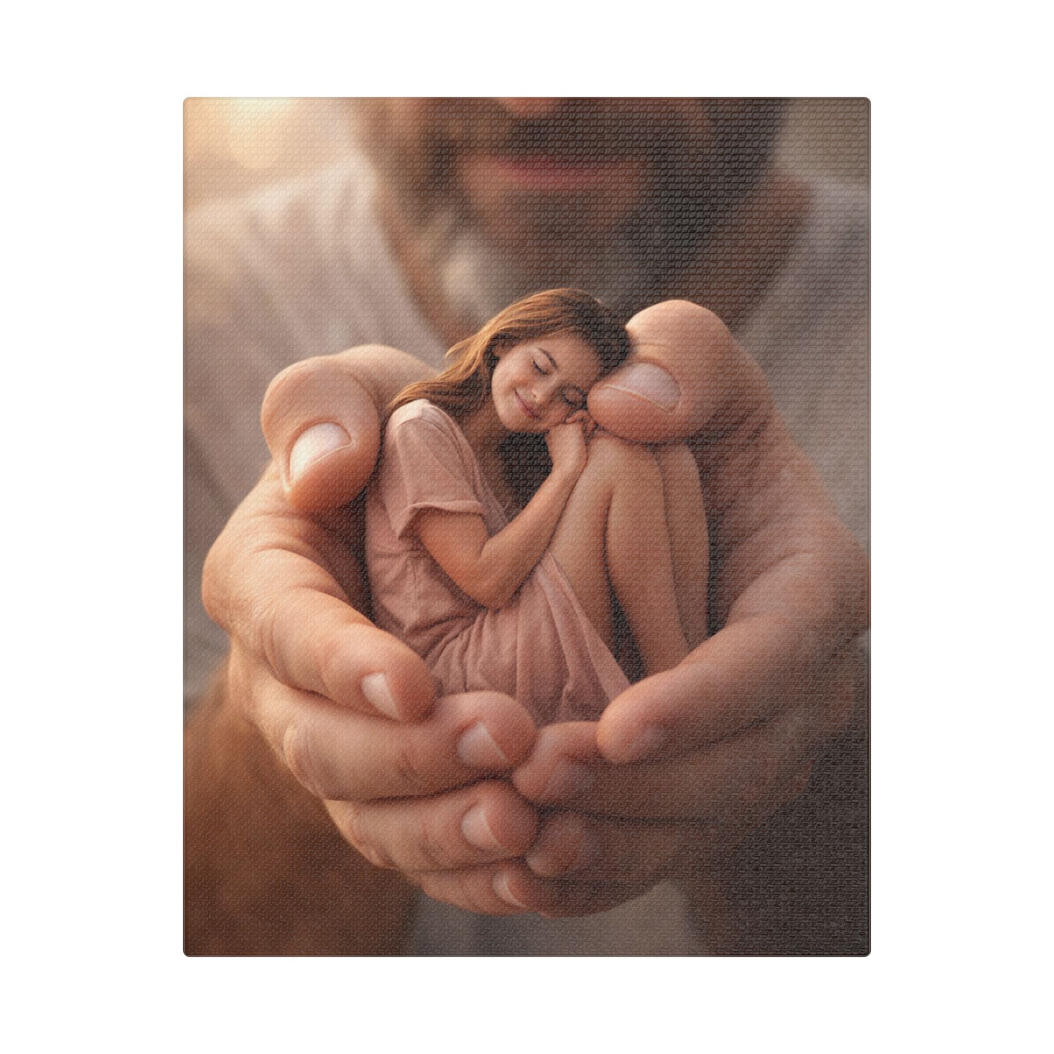 In His Hands – Protective Keepsake Canvas Print
