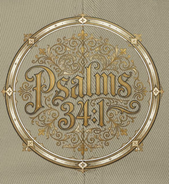 Distressed Black Cap – Psalms 23:1 Vintage Gold Emblem Hat | Faith & Freedom Creations